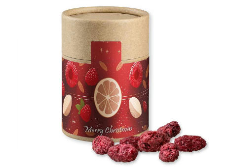 Gebrannte Mandeln Himbeere (vegan), ca. 80g, Kraftpapierdose Midi