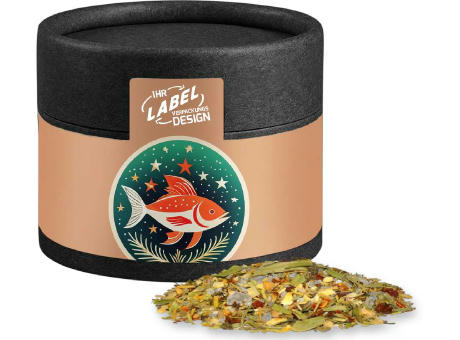 Weihnachts Gewürzmischung Fisch, ca. 30g, Kraftpapierdose Mini schwarz