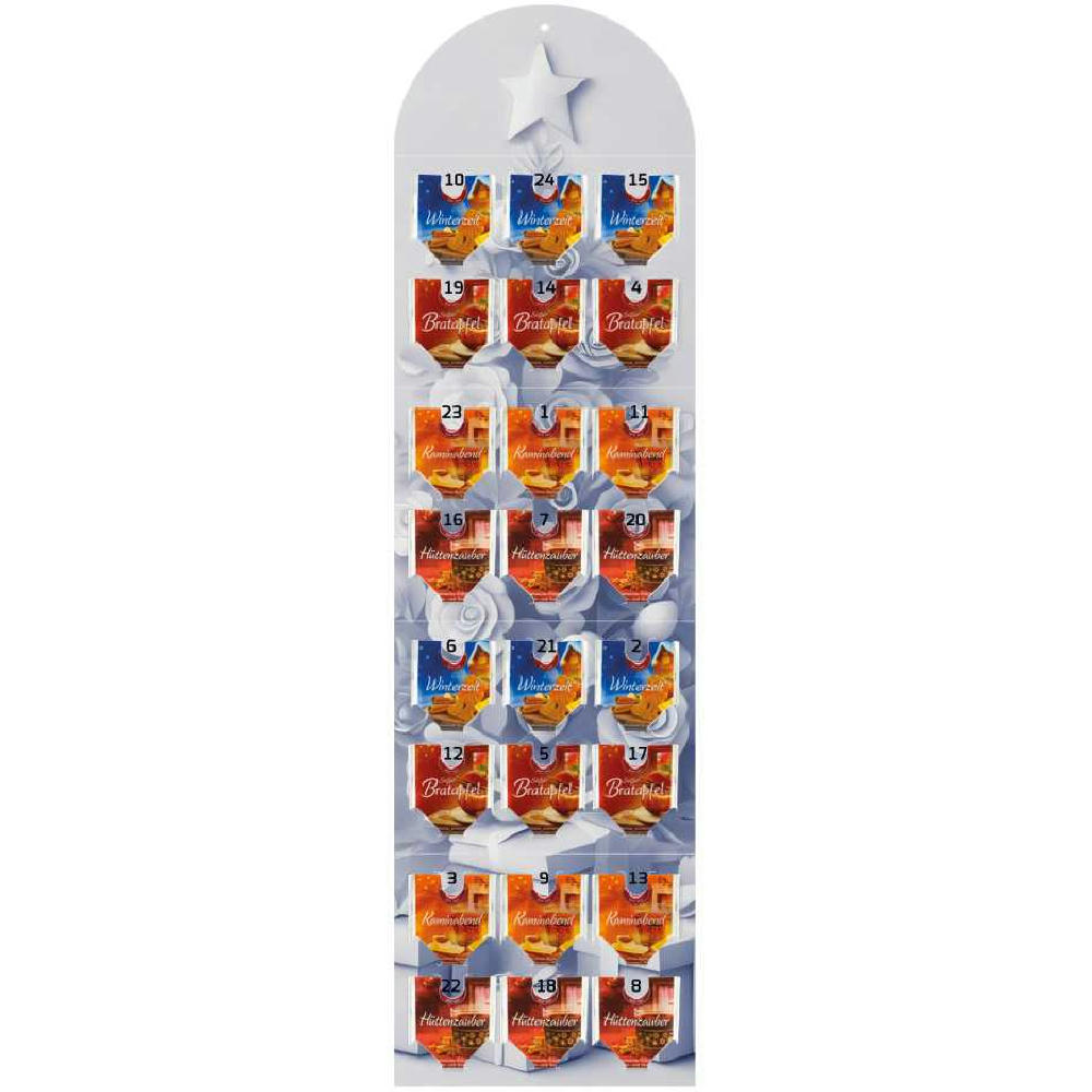 Tee Adventskalender, 24 Stück, 58g, Wand-Adventskalender