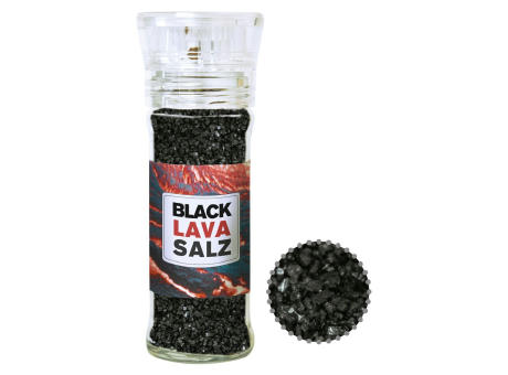 Gewürzmischung Black Lava Salz, ca. 80g, transparente Gewürzmühle