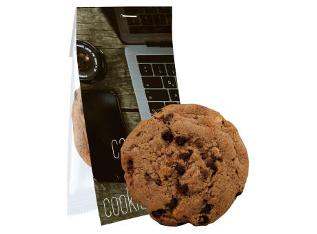 Cookie Schoko-Cashew, ca. 25g, Express kompostierbarer Flowpack mit Werbereiter