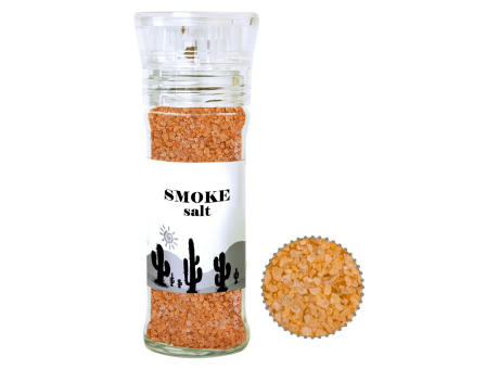Gewürzmischung Rauch-Salz grob, ca. 90g, transparente Gewürzmühle