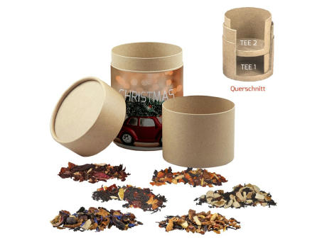 Verschiedene Weihnachts Teesorten, , ca. 150g, Biologisch abbaubare Eco Doppelpappdose Maxi