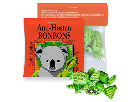Eukalyptus Bonbons, ca. 25g, Express Maxi-Tüte mit Werbereiter