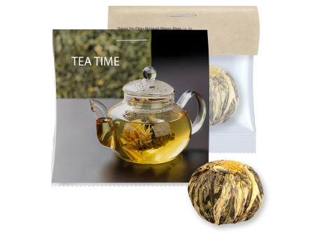 Grüner Tee China Marigold-Silvery-Stag, ca. 5g, Express Midi-Tüte mit Werbereiter