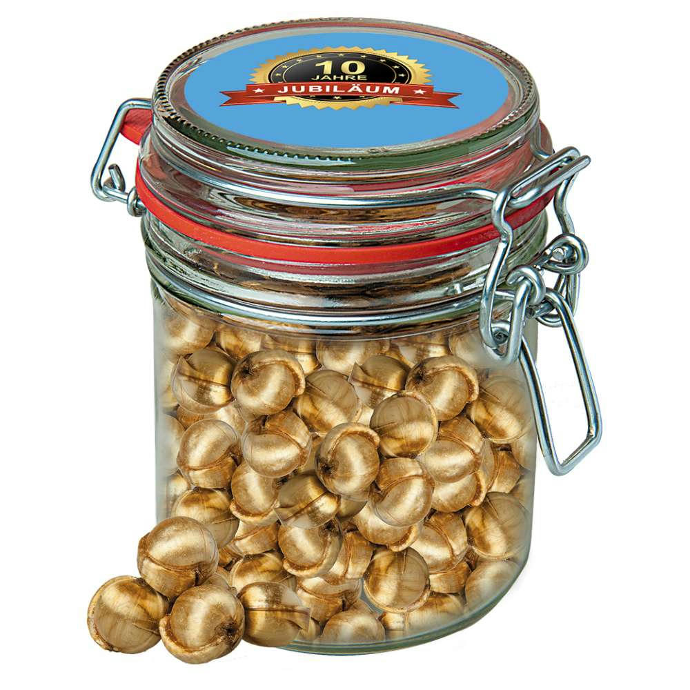 Goldnüsse Bonbons, ca. 200g, Bonbonglas Maxi