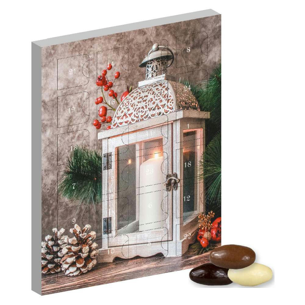 Mandel-Schoko-Trio, ca. 120g, Adventskalender Mini Hochformat