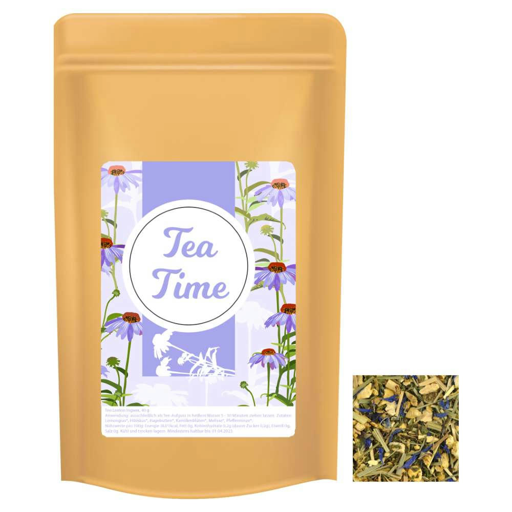 Kräutertee Lemon Ingwer, ca. 40g, Standbeutel Midi