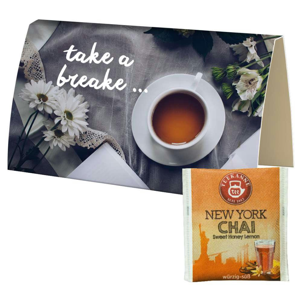 Beuteltee New York Chai, ca. 1,75g, Werbekarte gefaltet