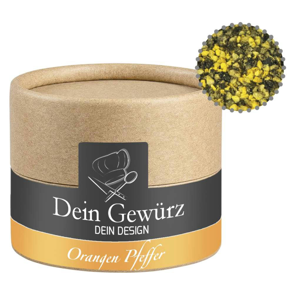 Gewürzmischung Orangen-Pfeffer, ca. 40g, Biologisch abbaubare Eco Pappdose Mini