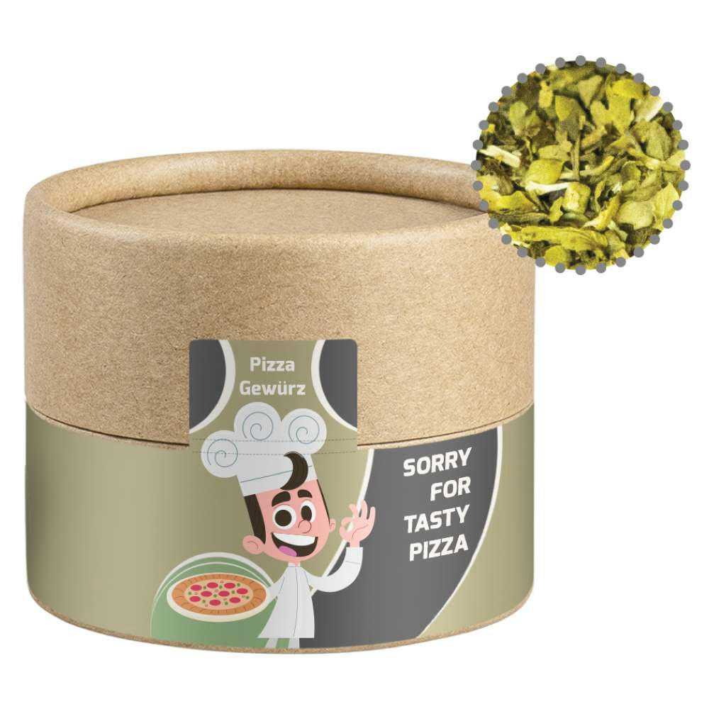 Gewürzmischung Pizza-Kräuter, ca. 10g, Biologisch abbaubare Eco Pappdose Mini