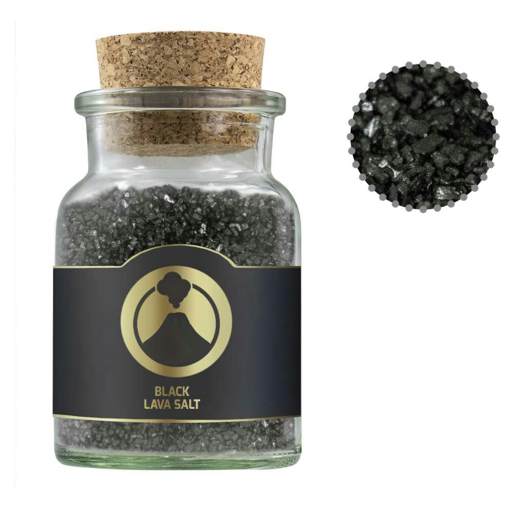 Gewürzmischung Black Lava Salz, ca. 135g, Korkenglas