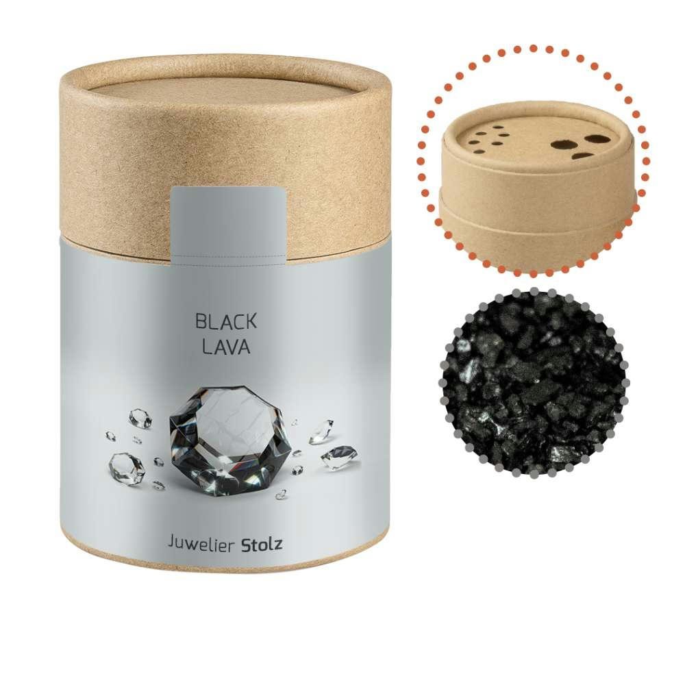 Gewürzmischung Black Lava Salz, ca. 135g, Biologisch abbaubarer Eco Pappstreuer Midi