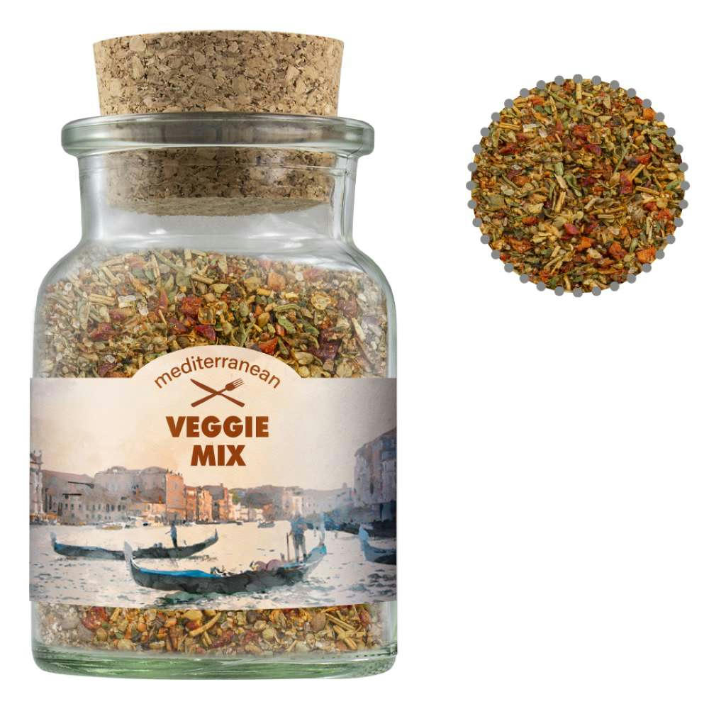 Gewürzmischung Mediterraner Veggie Mix, ca. 50g, Korkenglas