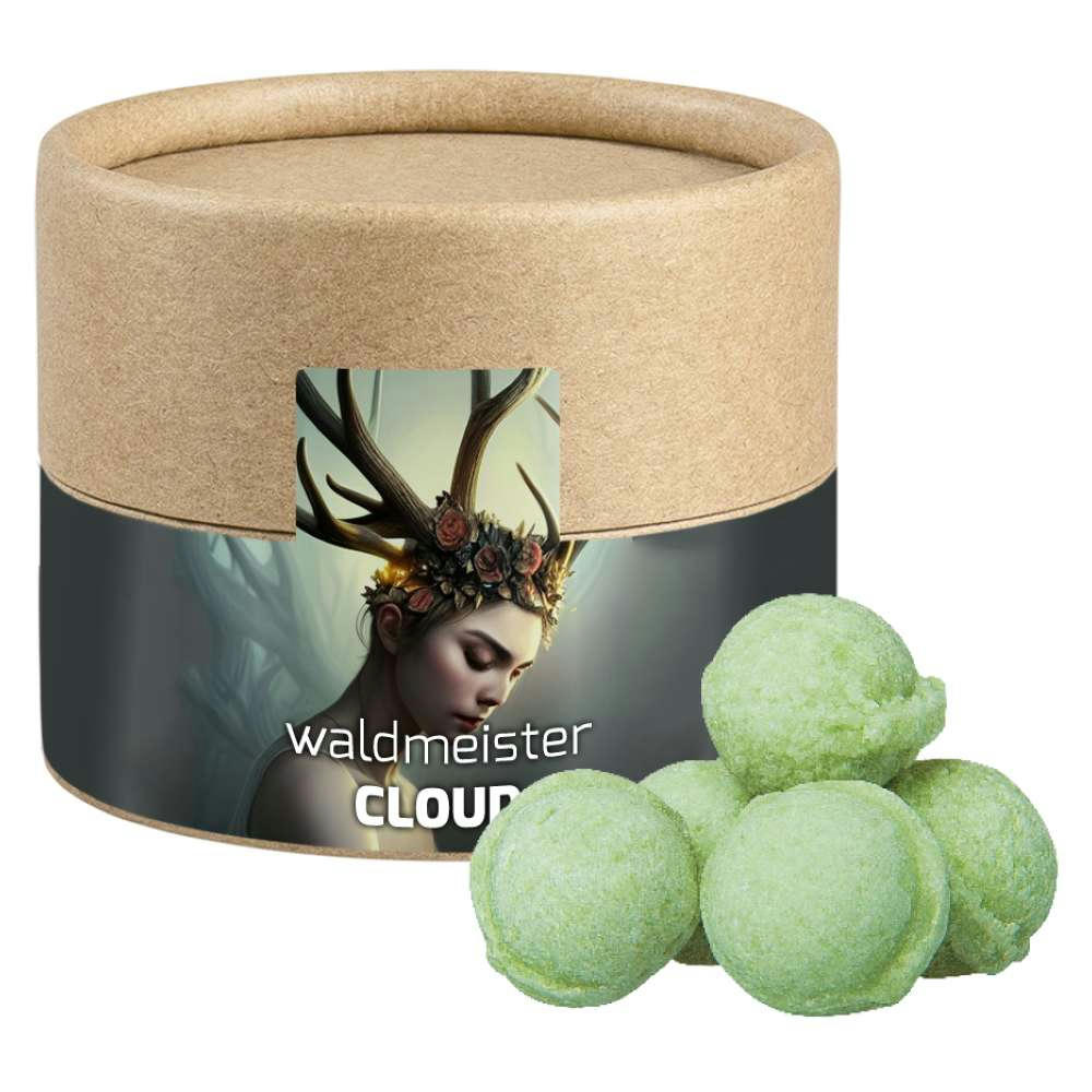 Waldmeister-Brause Bonbons, ca. 45g, Biologisch abbaubare Eco Pappdose Mini