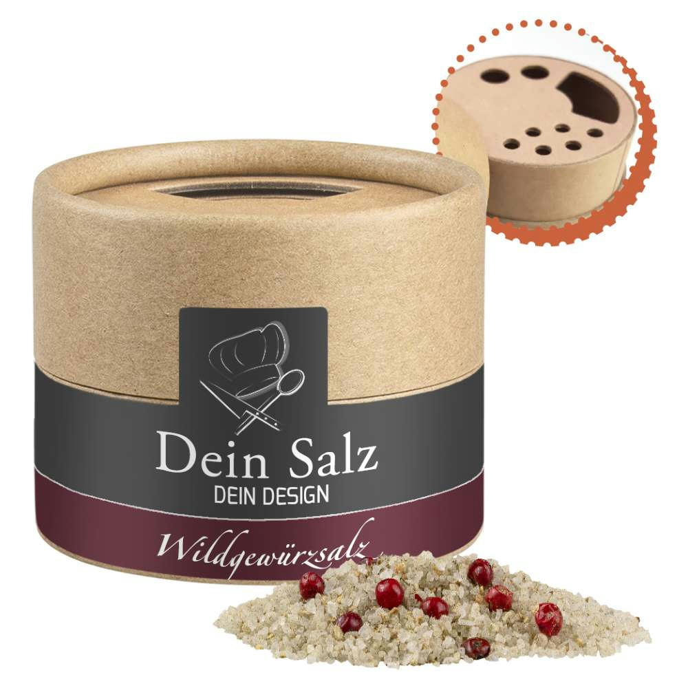 Wildgewürzsalz, ca. 45g, Biologisch abbaubarer Eco Pappstreuer Mini