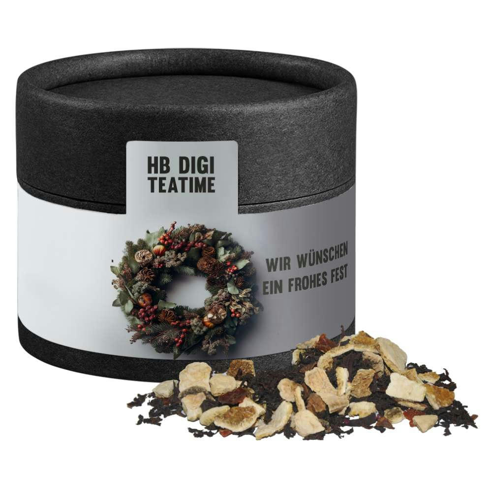 Wintertage Tee, ca. 30g, Biologisch abbaubare Eco Pappdose Mini schwarz