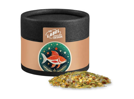 Weihnachts Gewürzmischung Fisch, ca. 20g, Biologisch abbaubare Eco Pappdose Mini schwarz