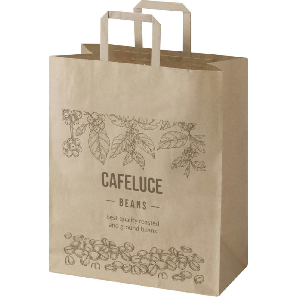 Bolsa de papel de 80-90 g/m2 con asas planas - 32 x 17 x 39 cm Kraft