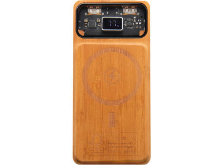 Batería externa magnética de madera de 10 000 mAh y 15 W SCX.design P48