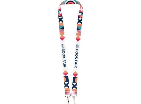 Leia Sublimation RPET-Lanyard mit 2 Metallhaken