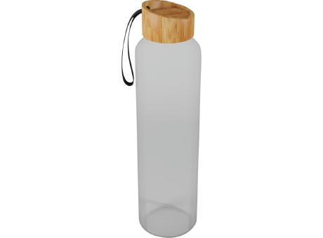 SCX.design D21 550 ml Borosilikat Glasflasche mit recycelter Silikonhülle und Bambusdeckel