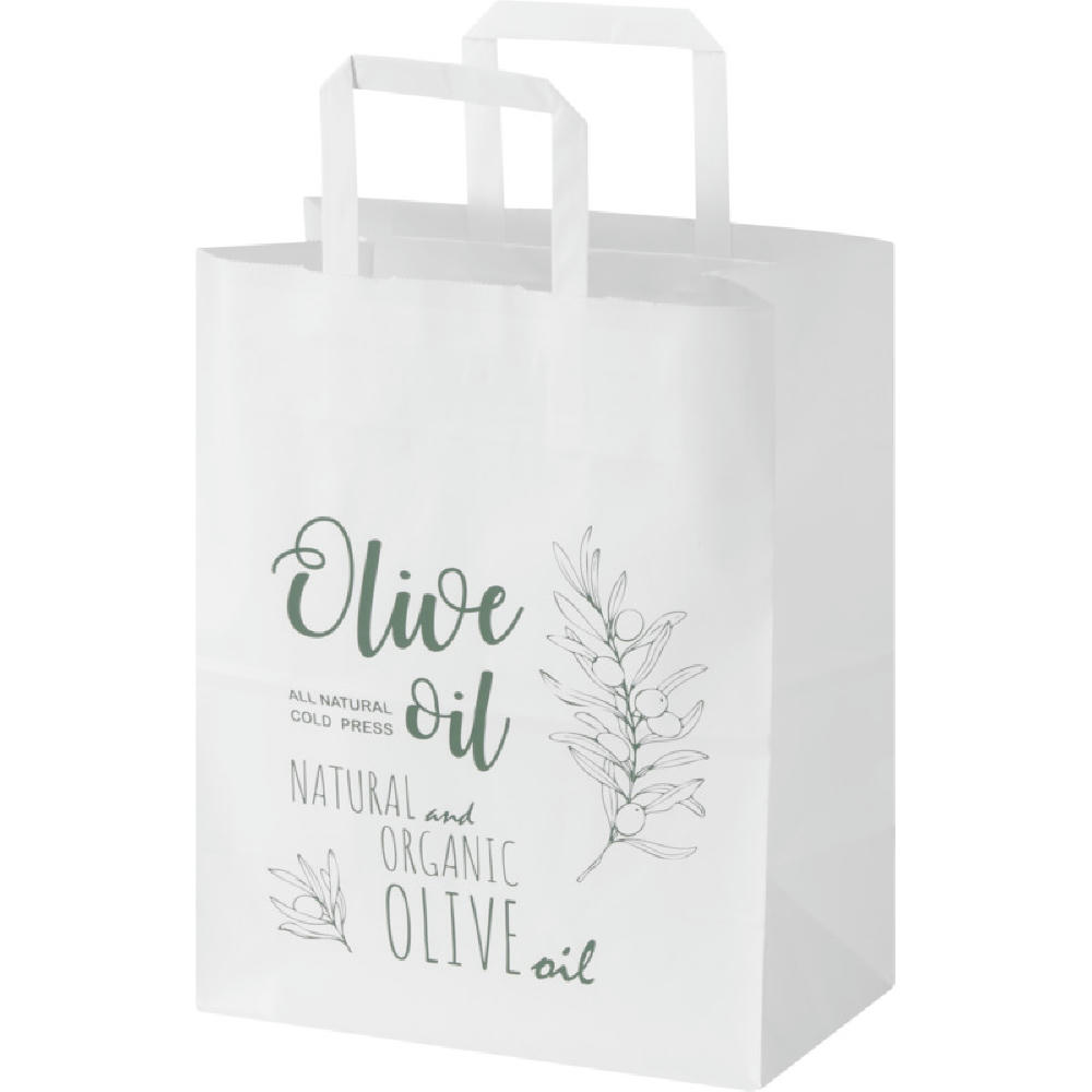 Kraft 80 g/m² Papiertasche mit flachen Griffen – 25 × 15 × 32 cm