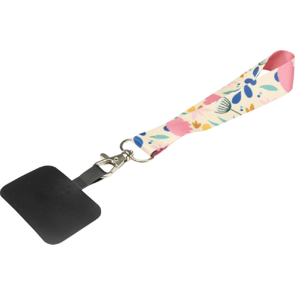 Gaby Mini Lanyard aus RPET mit Telefonhalterung und Sublimationsdruck