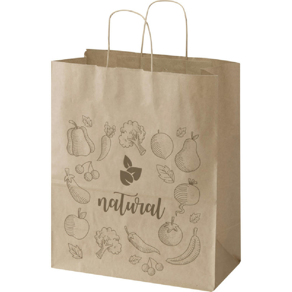 Kraft 80–90 g/m² Papiertasche mit Kordelgriffen – 32 × 17 × 39 cm