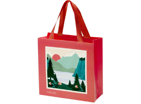 Smartfold Papiertüte, 210 g/m², mit Bandgriffen und Glanzlaminierung – 24 x 10 x 24 cm