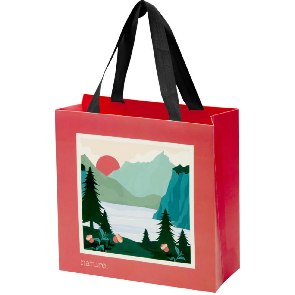 Smartfold Papiertüte, 210 g/m², mit Bandgriffen und matter Laminierung – 24 x 10 x 24 cm