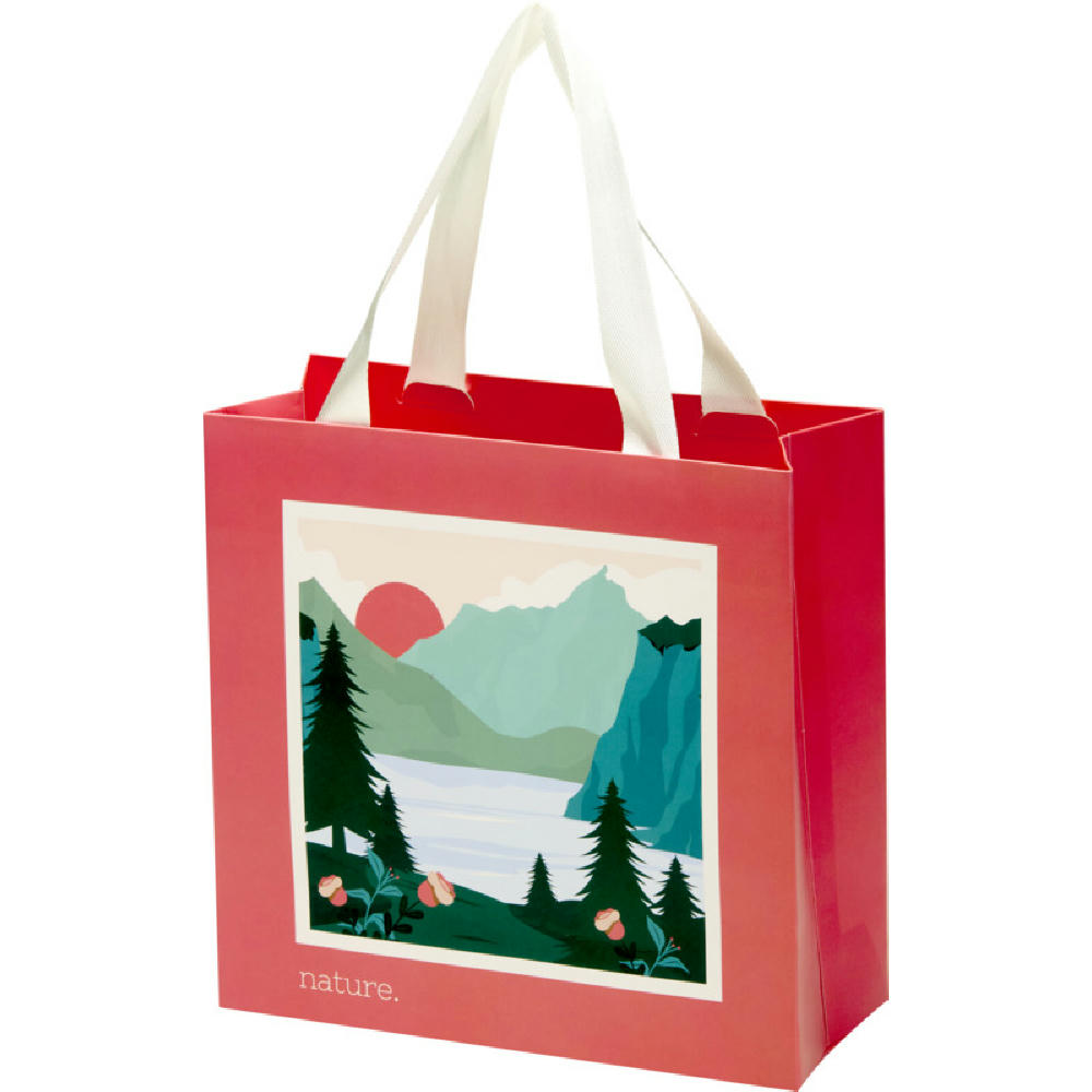 Smartfold Papiertüte, 210 g/m², mit Bandgriffen und matter Laminierung – 24 x 10 x 24 cm