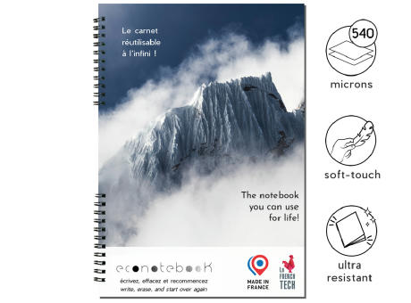 EcoNotebook NA4 wiederverwendbares Notizbuch mit Premiumcover