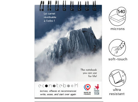 EcoNotebook NA6 wiederverwendbares Notizbuch mit Premiumcover