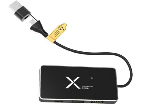 SCX.design H20 8-in-1 USB-Hub mit dualem Eingang und 6 Ports und Leuchtlogo