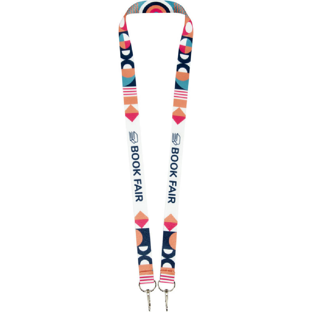 Leia Sublimation RPET-Lanyard mit 2 Metallhaken