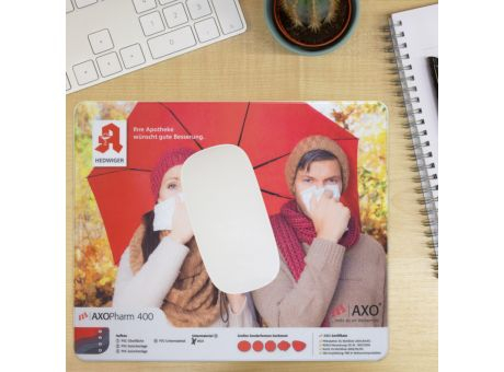 Mousepad AXOPharm 400, 24 x 19,5 cm rechteckig, 1,5 mm dick