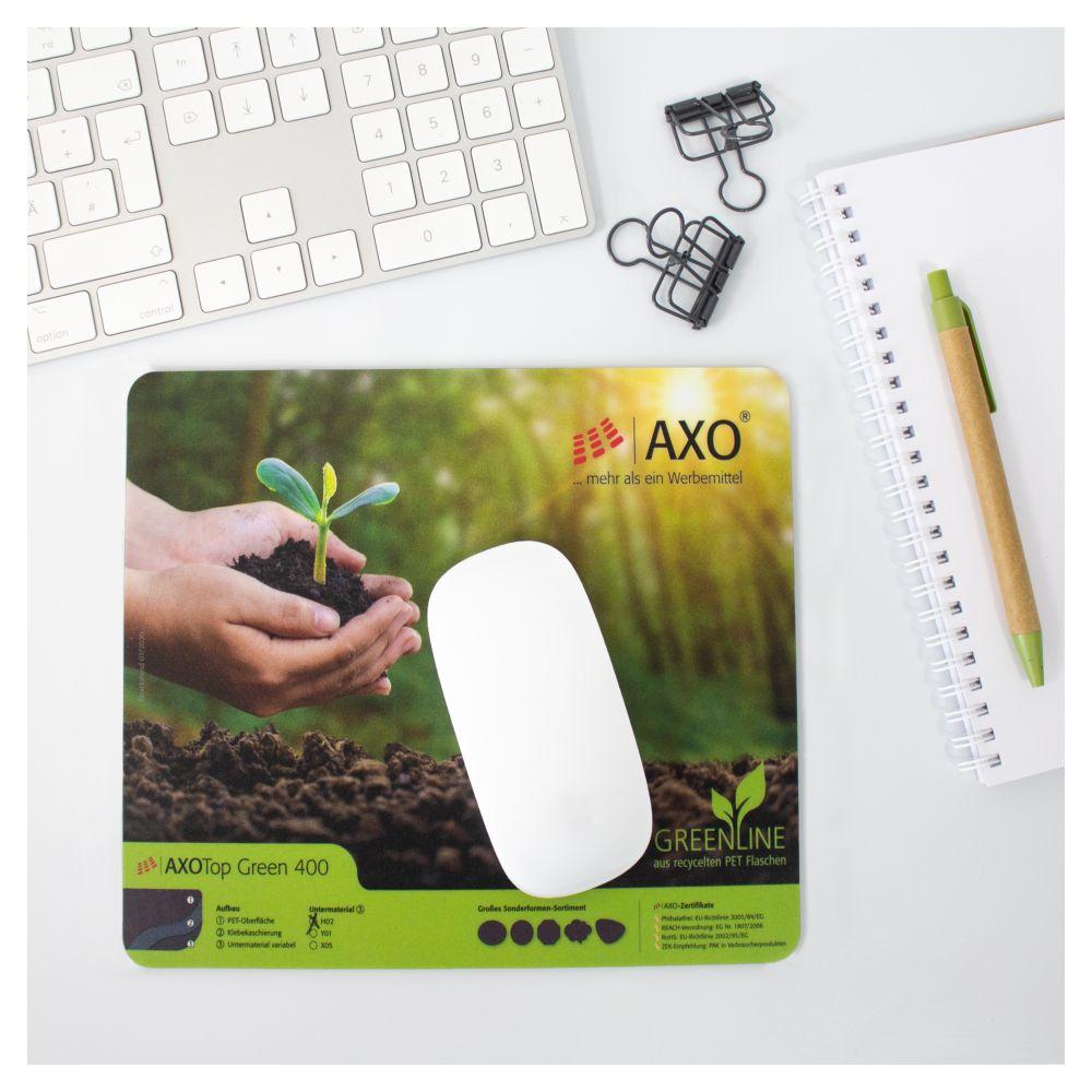 AXOPAD® Mousepad AXOTop Green 400, 20 x 20 cm quadratisch, 2,4 mm dick