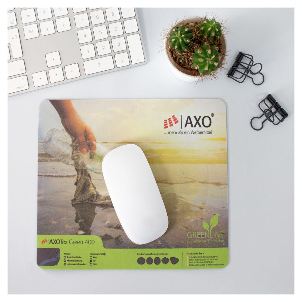 AXOPAD® Mousepad AXOTex Green 400, 20 x 20 cm quadratisch, 2,4 mm dick