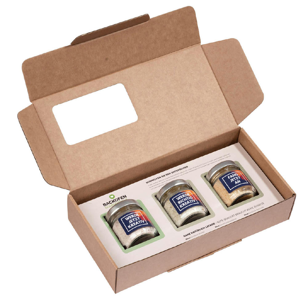 BACKOFEN-GOURMETSALZ 3ER-MAILINGBOX MIT FENSTER
