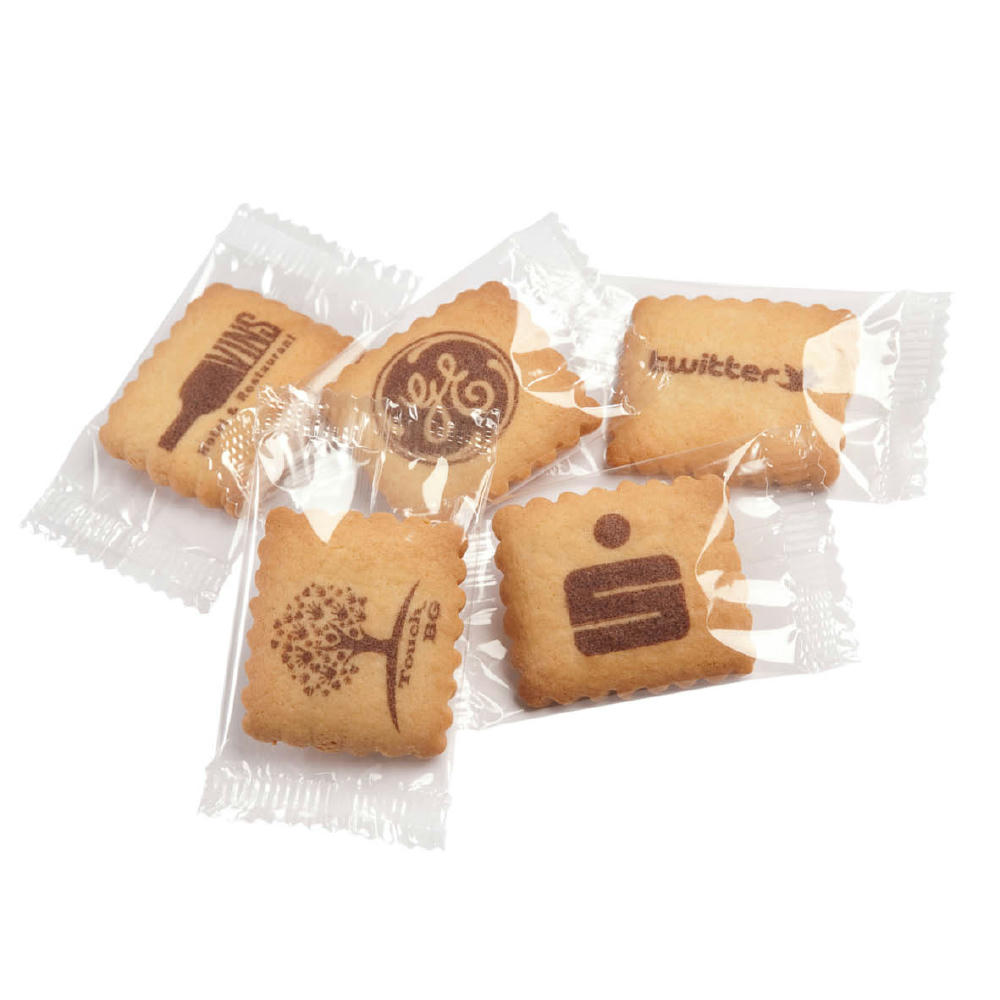 BEDRUCKTE VANILLE-BUTTERKEKSE IN KLARSICHTFOLIE