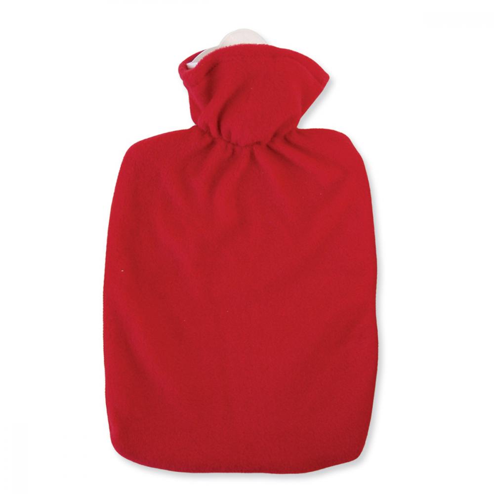 Klassikwärmflasche Fleecebezug rot