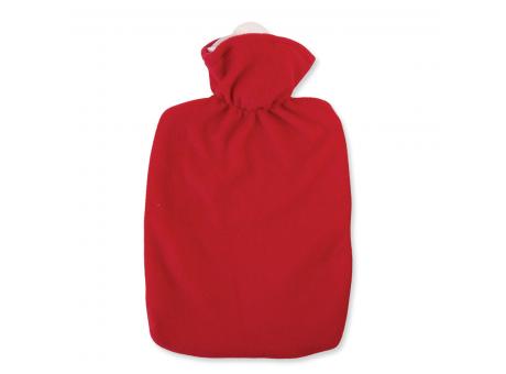 Klassikwärmflasche Fleecebezug rot