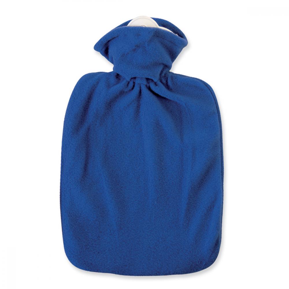 Klassikwärmflasche Fleecebezug blau