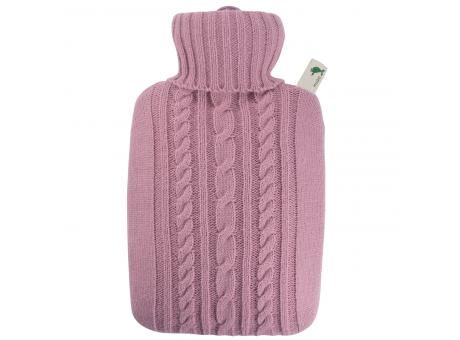 Klassik-Wärmflasche Strickbezug pastell-rosa