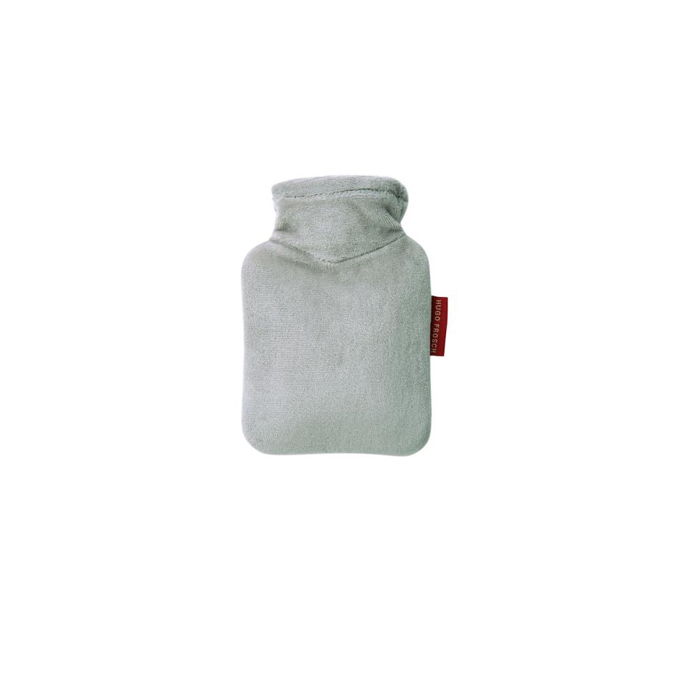 Mini-Wärmflasche Veloursbezug grau