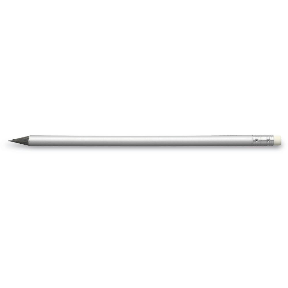 Design Bleistift Silber mit Radiertip