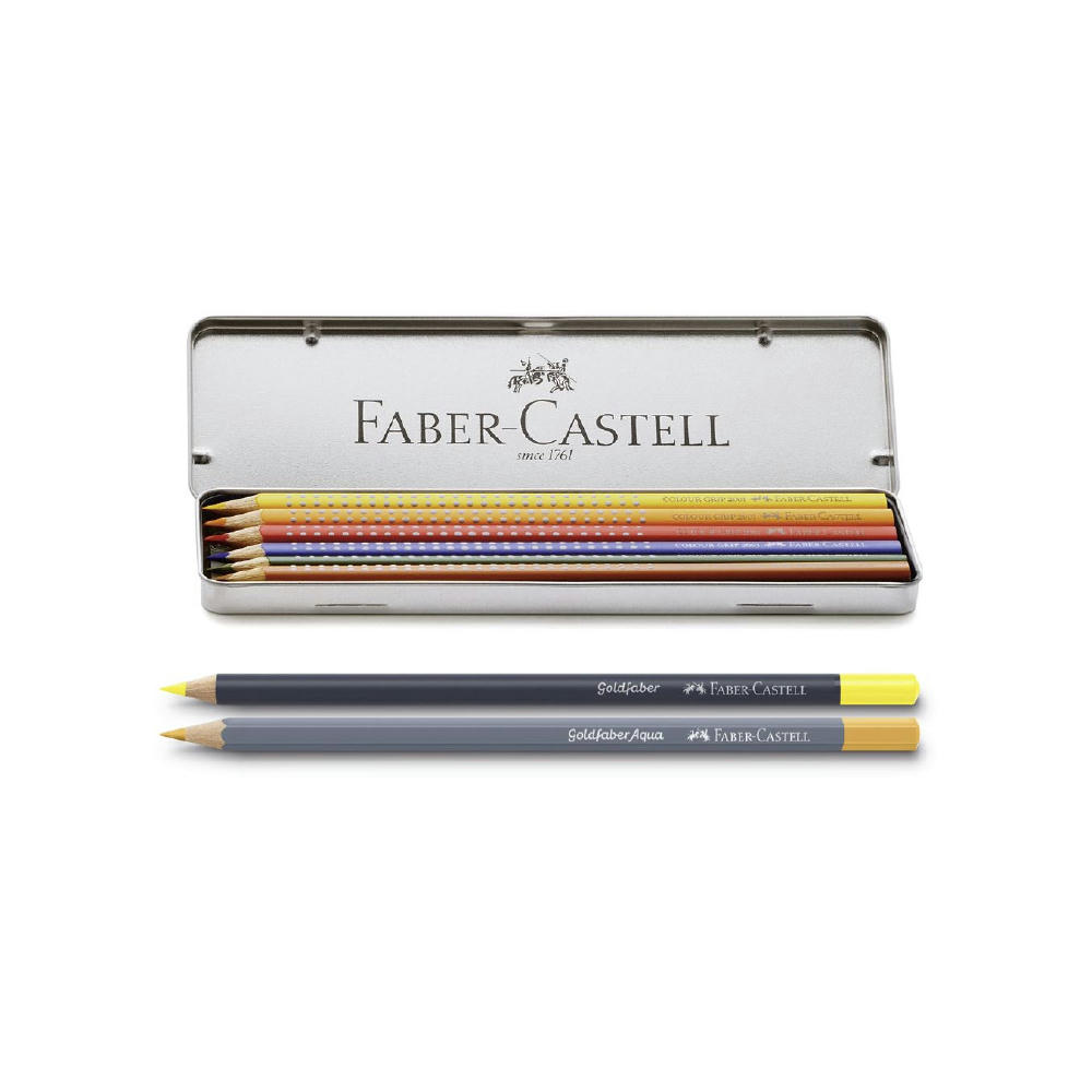 6 Buntstifte Colour Grip oder Goldfaber im Metalletui