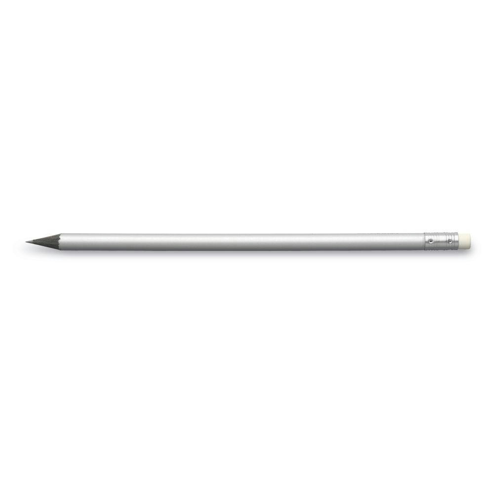 Design Bleistift Silber mit Radiertip