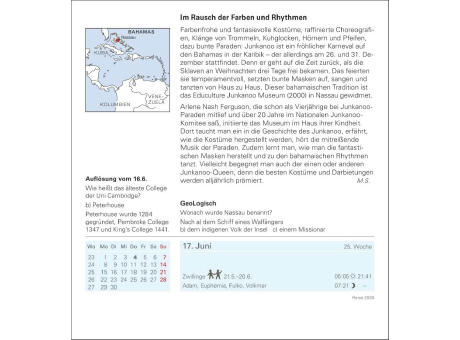 Reise Tagesabreißkalender